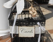 Large Rustic Burlap and Lace Wedding Birdcage Card Holder / Wedding Card Box / Rustic Wedding