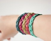 Summer Sherbert Braided Leather Bracelet Set