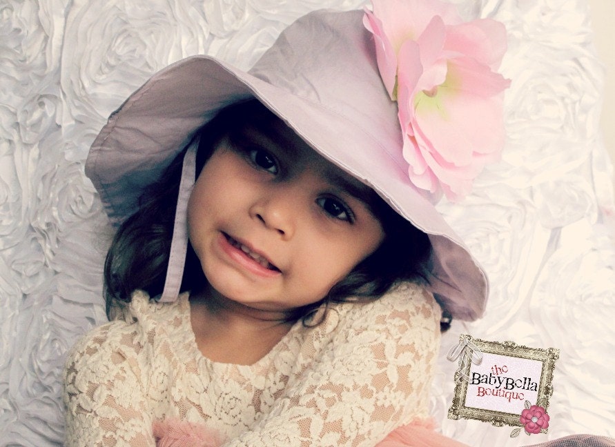Toddler-Infants Baby Girl Sun  lavander Hat,flower sun hat ,