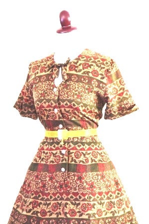 Vintage 1950s Eames Era Cotton Dress