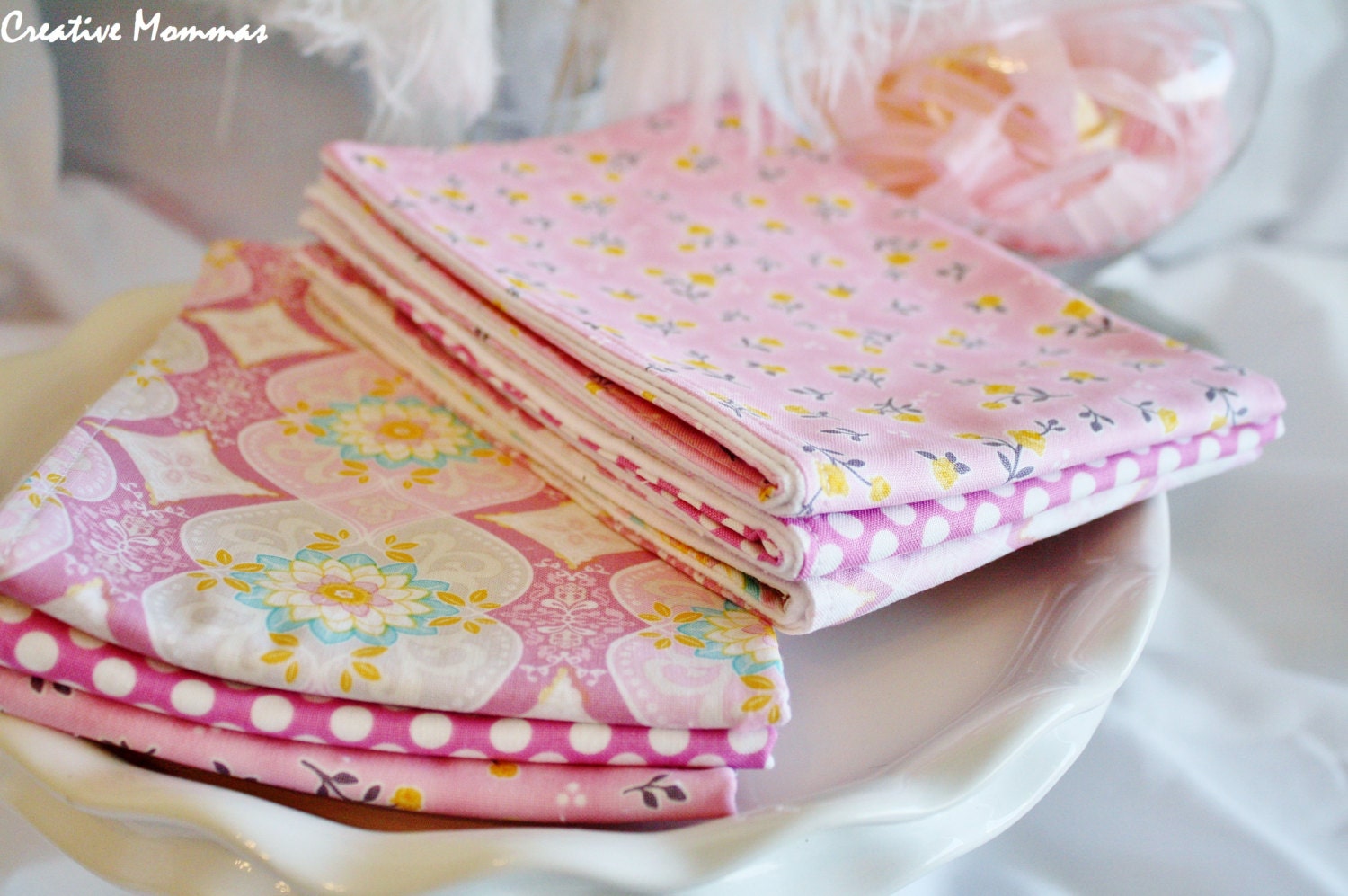 Designer Fabric Baby burp cloths - Shabby Chic