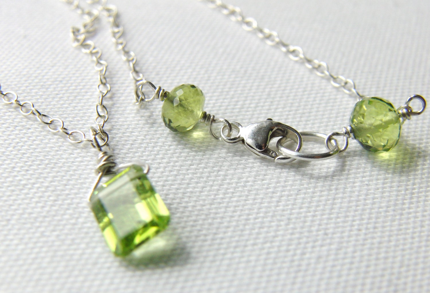 Peridot Necklace AAA Gemstone Solitaire August Birthstone
