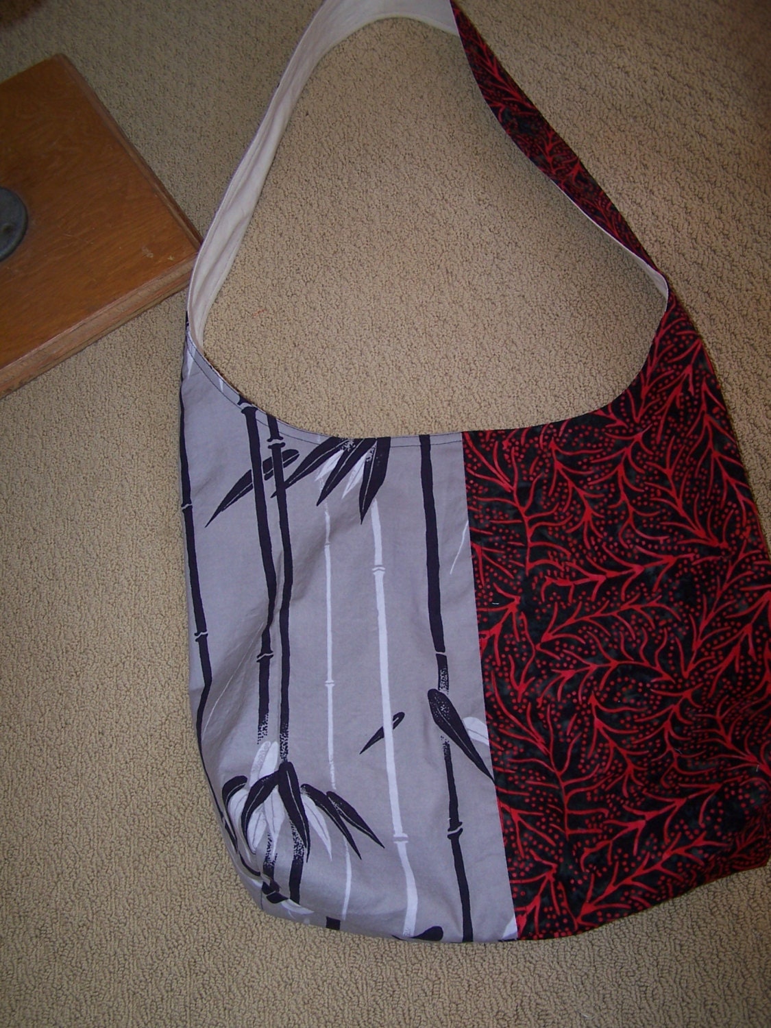 Bucket Sling Bag, Cross-Body tote Bag, Book purse, Cloth Market Bag, Canvas lined Bike Bag,