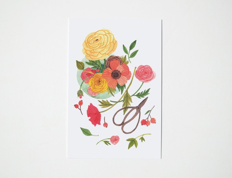 Floral Postcard