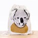 Koala - screen printed canvas backpack tote