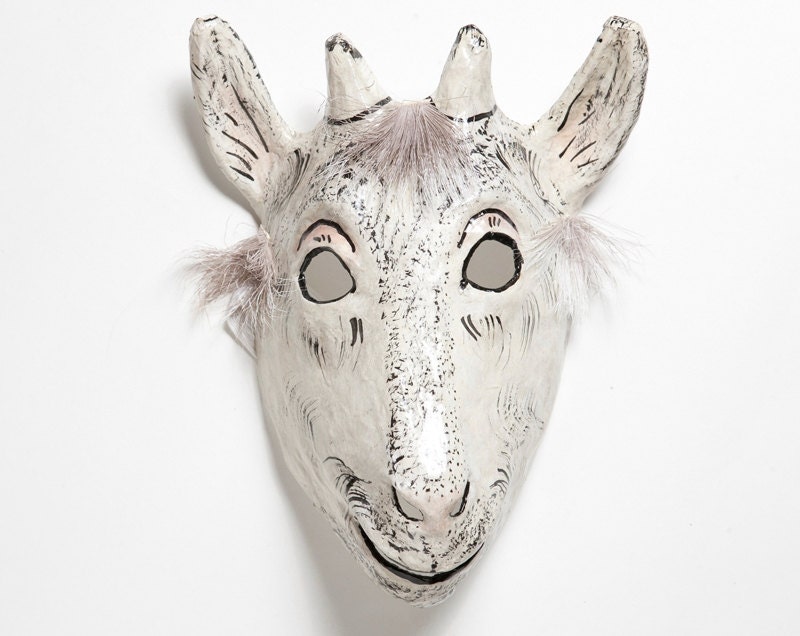 Paper mache kid- goat mask