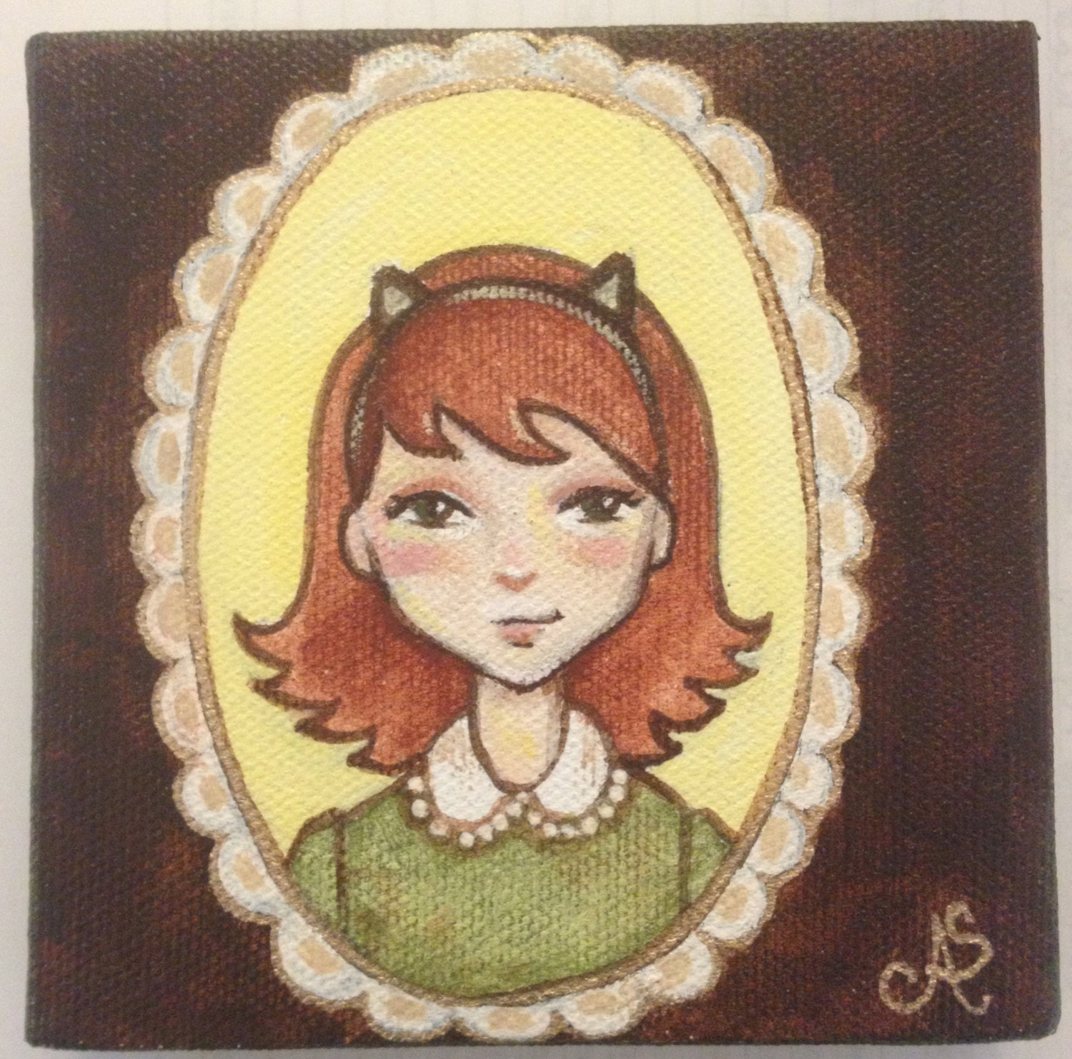 Original Acrylic Painting on Canvas:  Kit Kat
