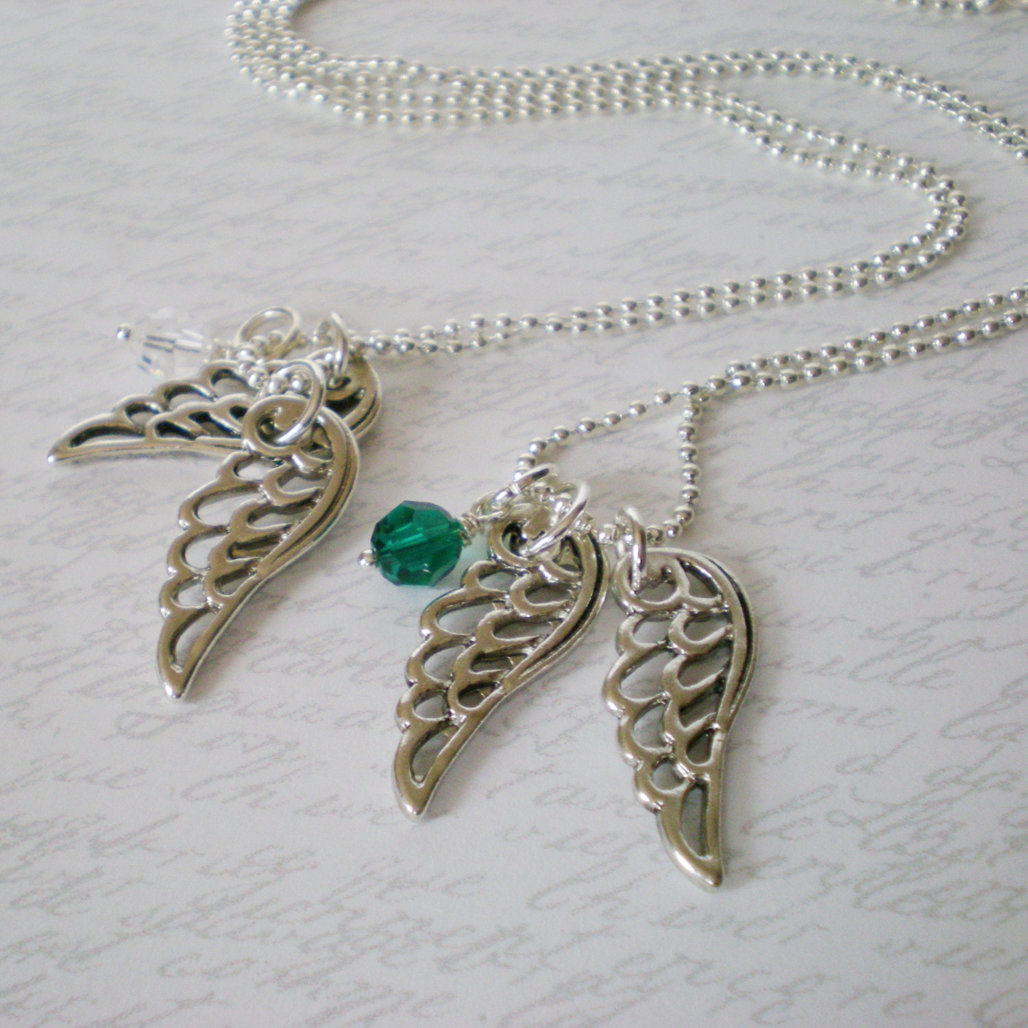 Angel Wings Birthstone Necklace, Personalized Necklace, Mommy necklace, Mothers Day