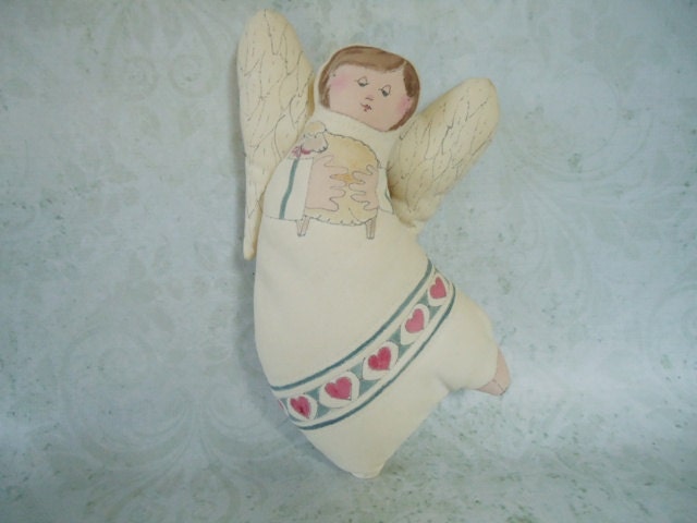 Plush Handmade Angel Pillow - Vintage Doll Pattern or Pillow Pattern - Stuffed Angel Pillow