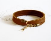 Leather Wrap Bracelet in Brown, "The Bexar"