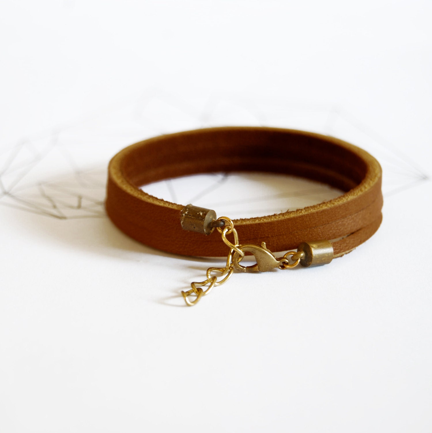 Leather Wrap Bracelet in Brown, "The Bexar"