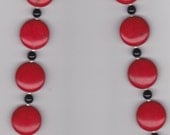 Dyed Howlite Red Lentil Beaded Necklace, Beadwork