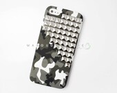 FREE Shipping US - iPhone 5 Black Gray Camouflage Camo Rubberized Hard Phone Case AT&T Verizon Sprint