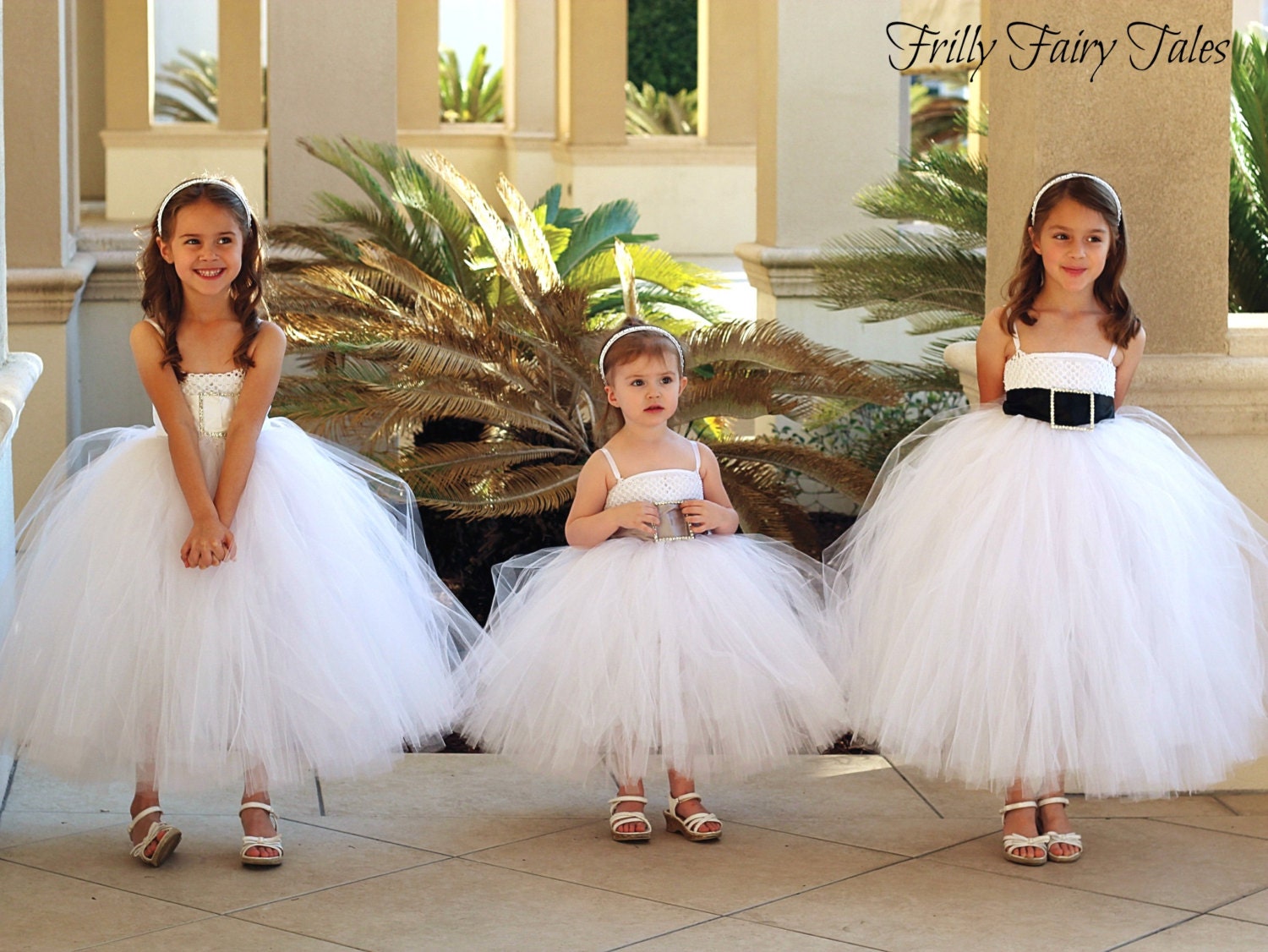 White Flower Girl Dress With Sash You Choose The Sash Color
