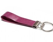 leather key fob fuchsia