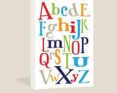 16x24 Alphabet Fun Canvas Wrap - ABC - Primary Colors - Children's Wall Art - Boys Room Artwork
