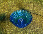 Candle holder, blue glass