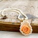 Victorian style romantic Necklace, Rose pendant necklace, water pearls, crochet flower pendant, gift for girlfriend,