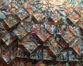 GREEN & COPPER - GOLD - Van Gogh Glass Mosaic Tile -