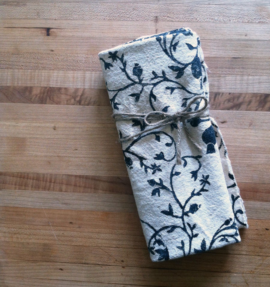 Block printed fabric - 24" x 36"  in "Rosebud"