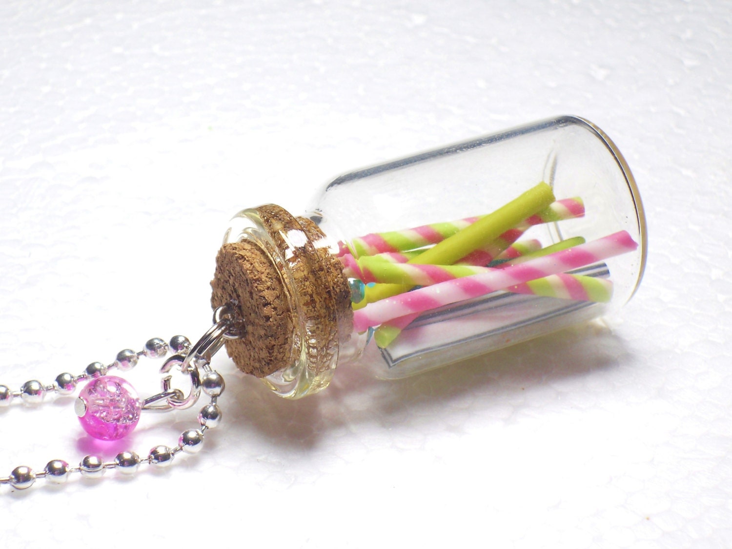 Jar Of Candy Pendant. Polymer clay.