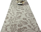 Modern Cottage Table Runner,  Tablecloth -  Rustica - Natural Grey, light Brown Color  108 inch long 108" long
