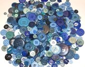500 Blue Buttons with Holes Bulk Lot for Sewing Scrapbooking Altered Art Grab Bag