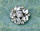 Rhinestone Buttons "Laurel" (22mm) RS-055 - 5 piece set