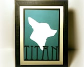 Custom Silhouette Paper Cut and Personalized Mat 5x7 - Pets Kids Children Portrait - Home Decor - Unframed