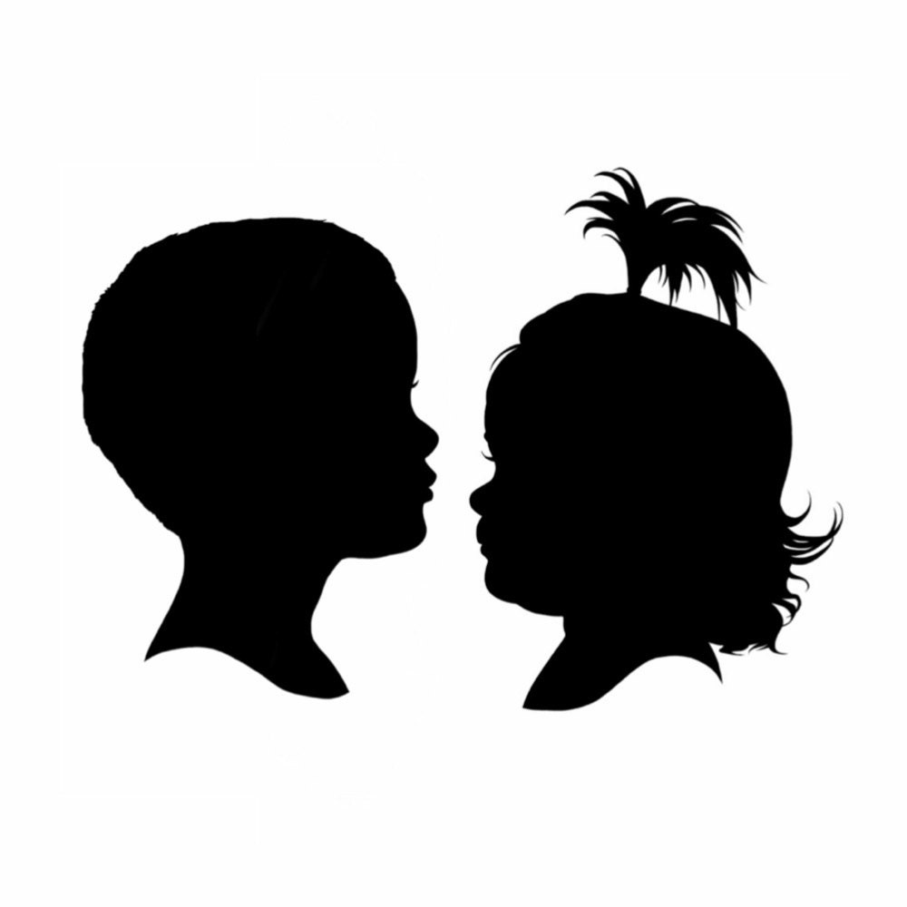 2 Custom Silhouettes - Hand Drawn - Digital Files Only - Baby Kids Children Pet - Mother's Day