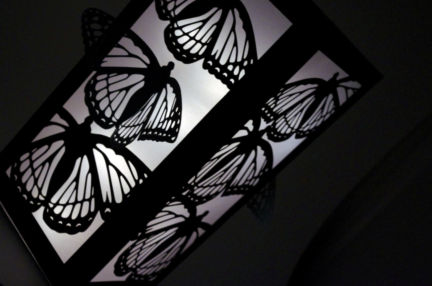 12" Cut Paper Luminaries - Black White Butterfly Wedding Centerpiece Decorations - Paper Lantern