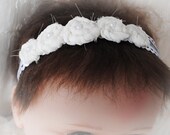 LEXI  -  CUSTOM MADE Christening Headband, Baptism Headband, Blessing Headband, Headband