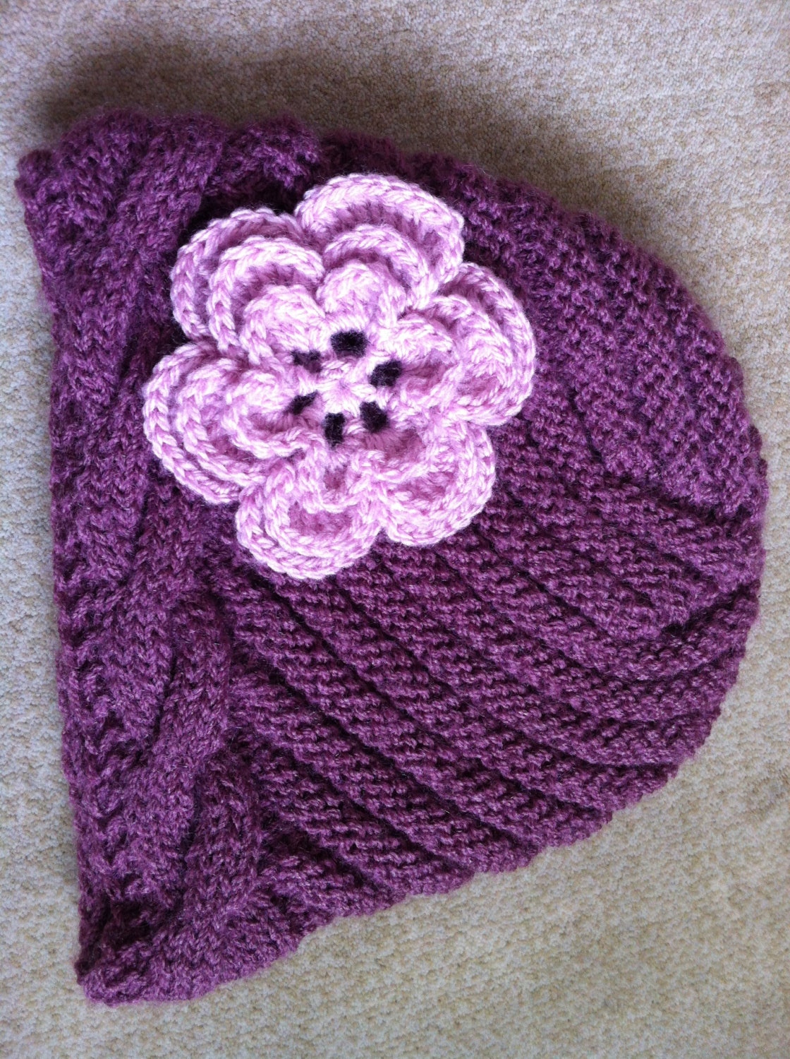 Girl Baby Beanie Hat With Flower