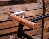 oak and ash wood curved bicycle handlebar
