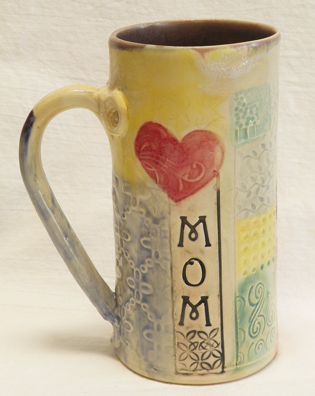 Stoneware 20oz artisan hearts for mom mug 20C076