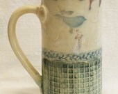Stoneware blue bird 20oz coffee mug ceramic 20C088