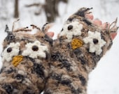 OWL FINGERLESS GLOVES (Yellow) - Free Shipping Worldwide