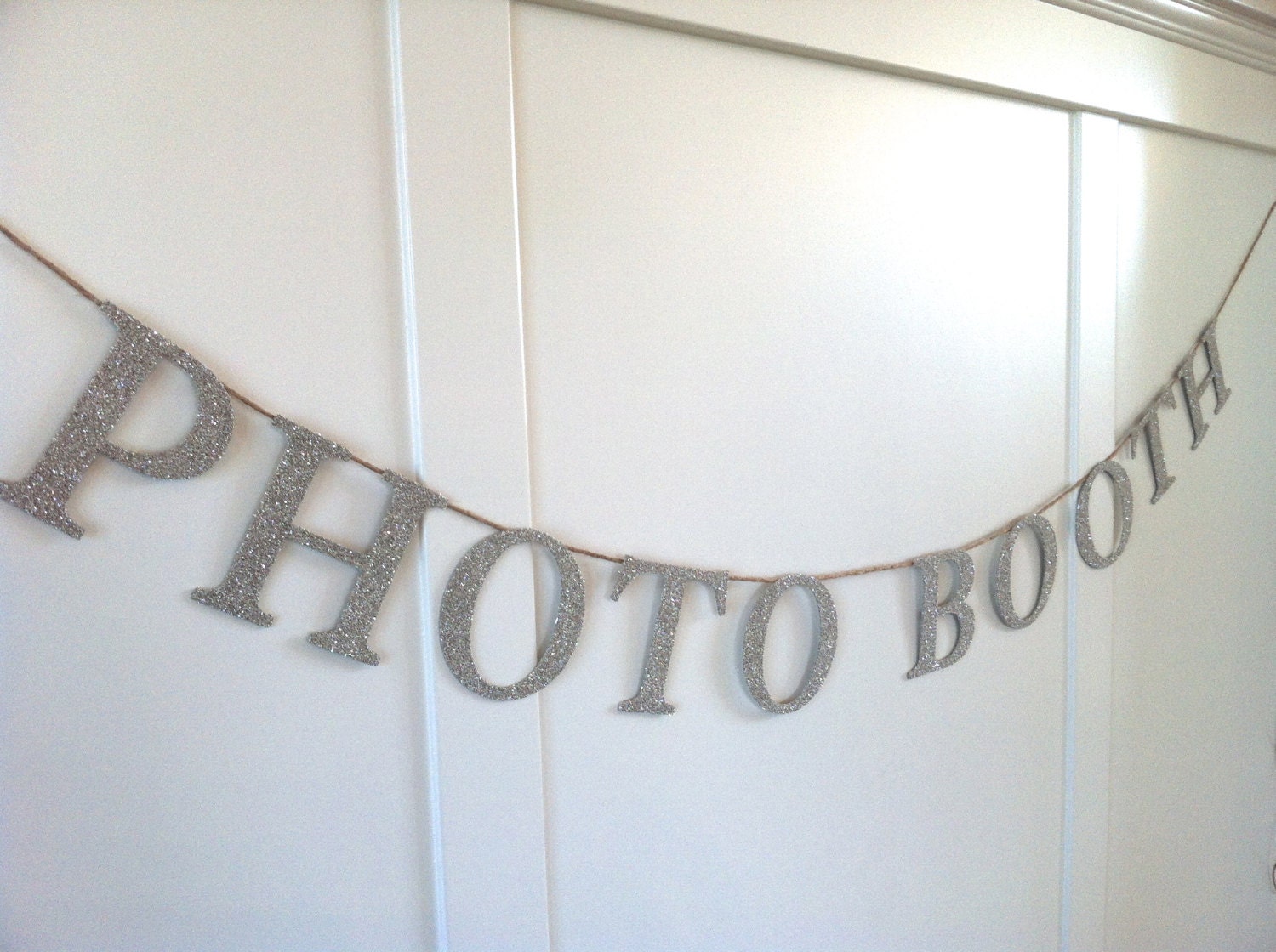German Glass Glitter "PHOTO BOOTH" Serif Font Letter Garland