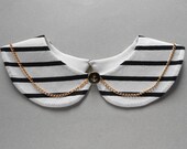 Sailor Summer Style Handmade Detachable Collar Necklace with Decorative Anchor Button and Golden Metal Chain