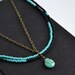 Turquoise Multi Strand Bead Necklace, Turquoise Summer Beach Necklace, Tribal Blue Stone Necklace, Blue and Black Seed Beads