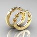 Modern Italian 14K Yellow Gold Diamond Wedding Band Set R320BS-14KYGD