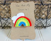 Rainbow Felt Pacifier Clip - Ready to Ship - Wee and Me