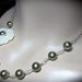 Pearl necklace - White Rose - Cabochon - Green Pearls - Sterling silver - Wire wrapped - Bridal jewelry - Gift -