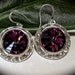Amethyst earrings - Crystal earrings - Rivoli - Sterling Silver - February Birthday- Stunning - Bridal Jewelry -