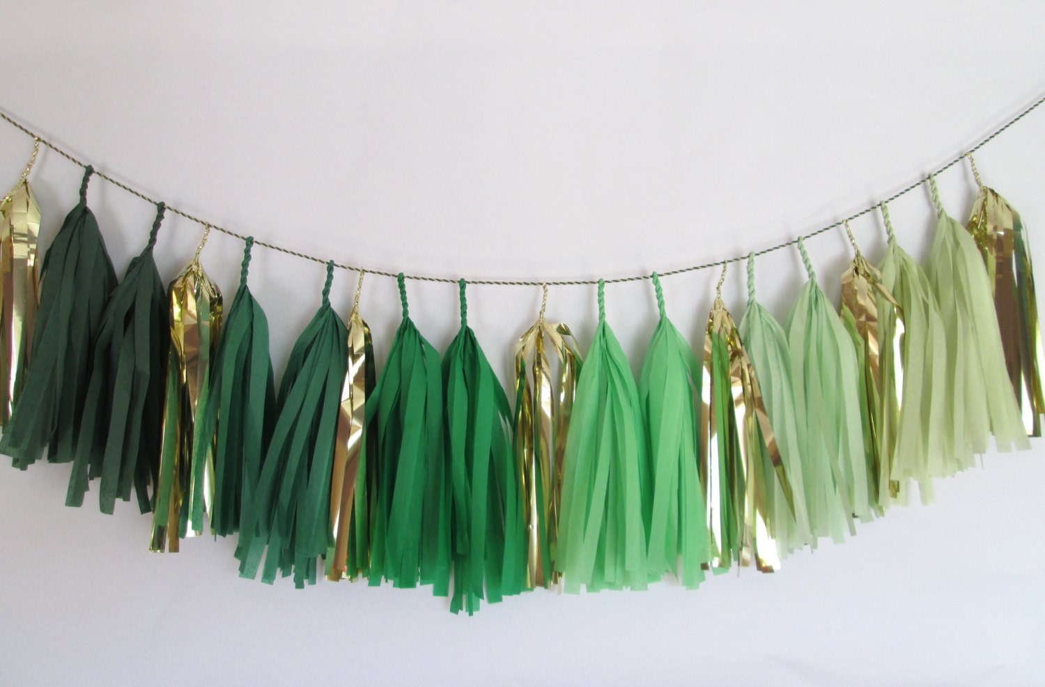 Green Ombre Tassel garland