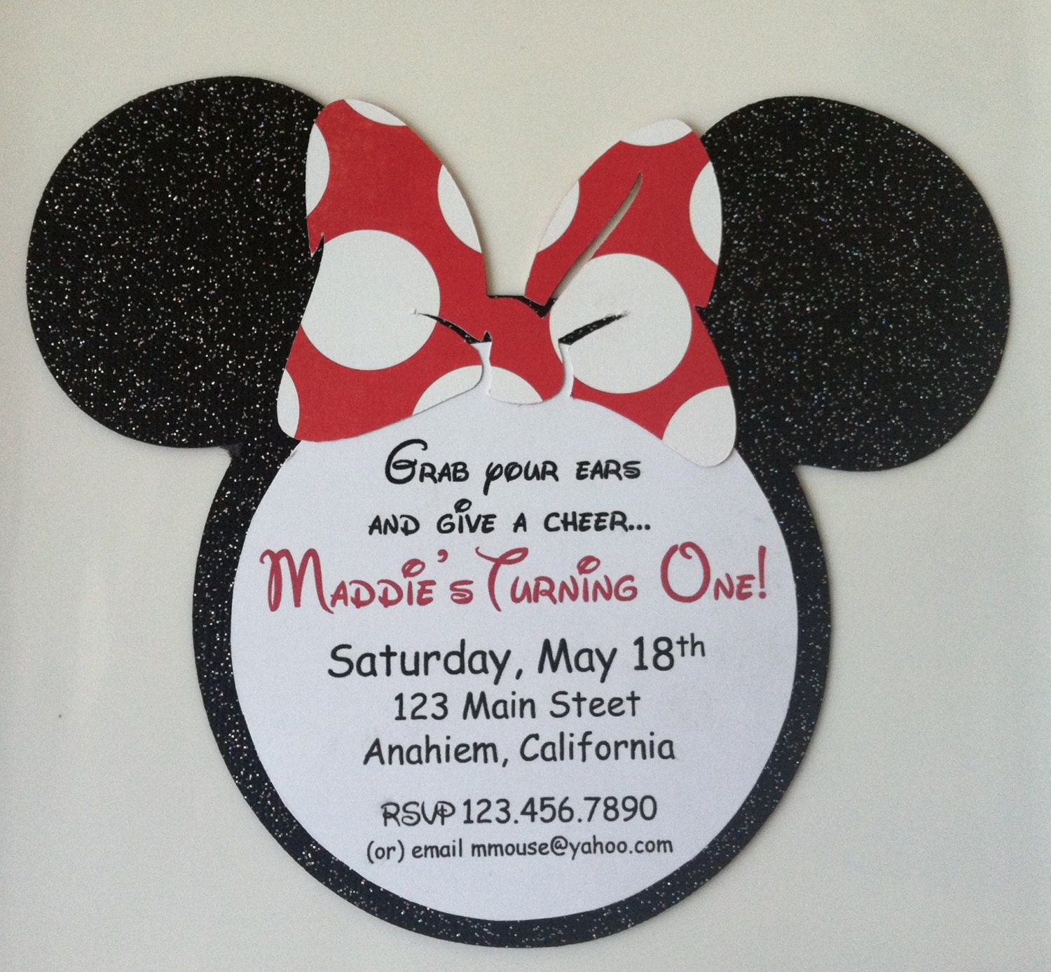Minnie Mouse Inspired Custom Invitations Birthday Shower Announcements