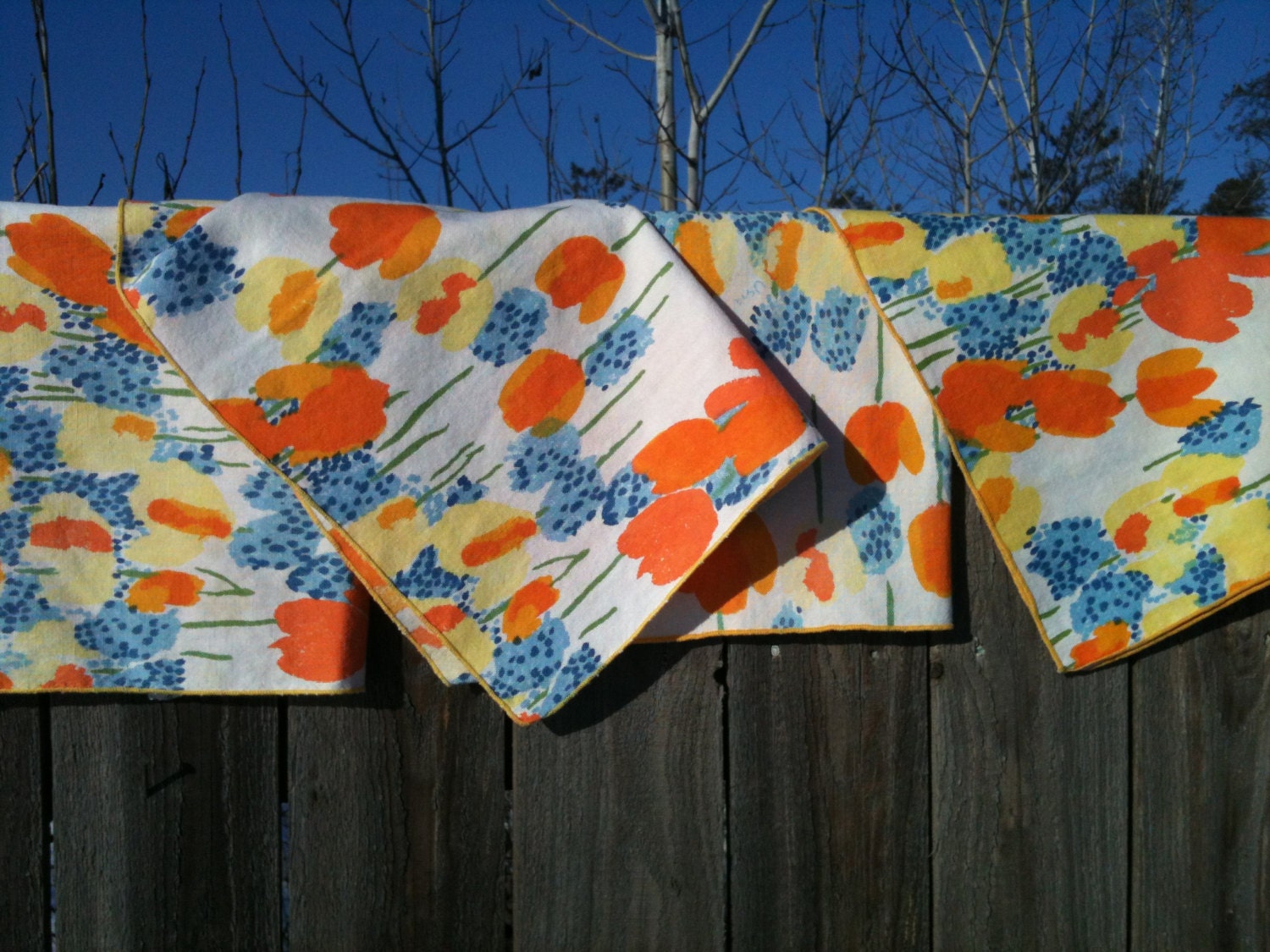 Vintage Vera Tulip printed Set of 4 Napkins