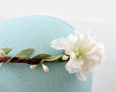 White Blossoms Floral Crown. Bohemian. Spring, Wedding, Woodland, Flower Hair Crown, head wreath, Bridal, Hair Accessories