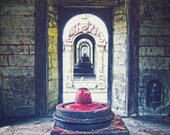 Travel photography door doorway red brown yellow brick stone collection home decor large wall art 14x11 fine art photo