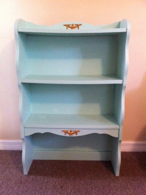 Hand Painted and Detailed Wood Book Shelf